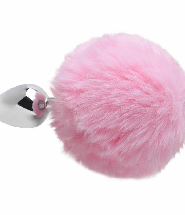 Plug Anal Em Metal 5,5 X 2,6Cm Com Pompom - ROSA