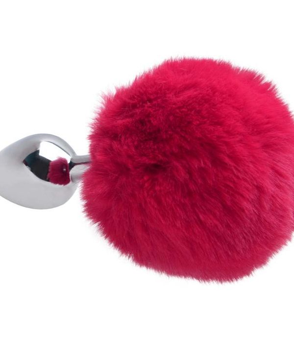 Plug Anal Em Metal 5,5 X 2,6Cm Com Pompom - PINK