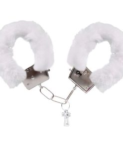 Algema Simples Metal Com Pelúcia - Branco