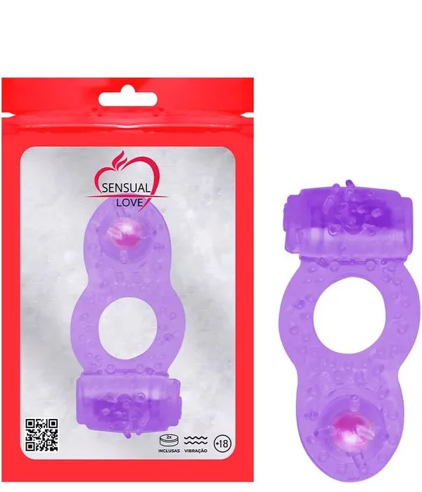 Anel Vibrador Com Pérola - Roxo