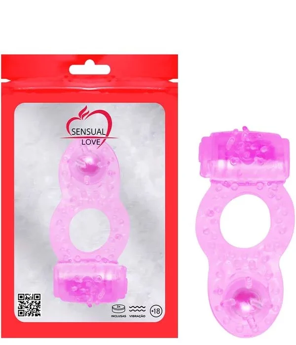 Anel Vibrador Com Pérola - Rosa