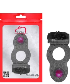 Anel Vibrador Com Pérola - Preto