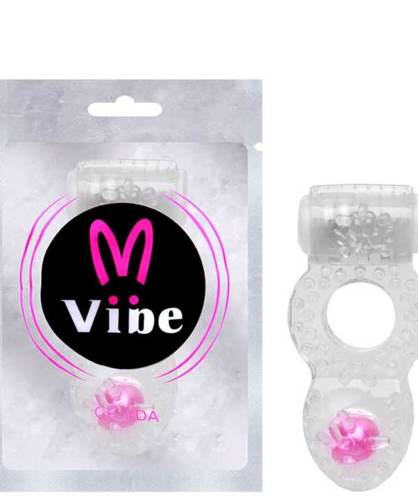 Anel Vibrador Com Pérola - TRANSPARENTE