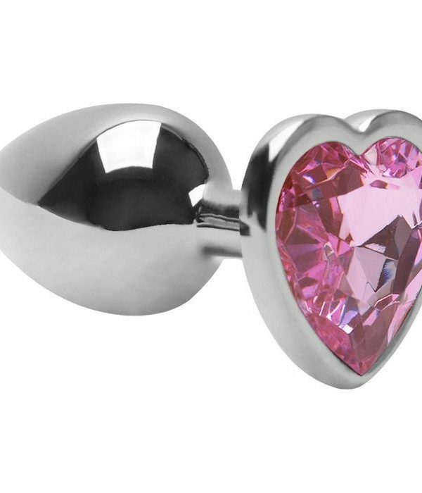 Plug Anal P Coração Aço Inox 7 X 2,8Cm - ROSA