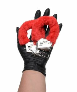 Algema Simples Metal Com Pelúcia - Vermelho