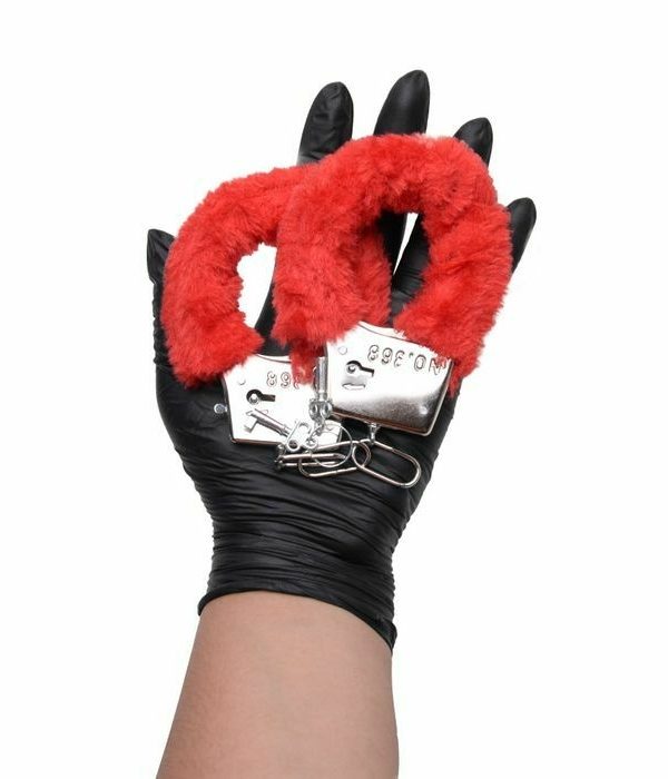 Algema Simples Metal Com Pelúcia - Vermelho