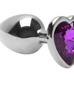 Plug P Em Metal Cromado Coração - ROXO