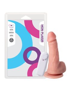 Prótese Vibrador Externo Com Escroto E Ventosa 15,5 X 3,7Cm