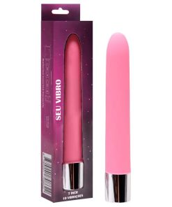 Vibrador Personal Com 10 Vibrações Aveludado 17,5 X 2,8cm - ROSA