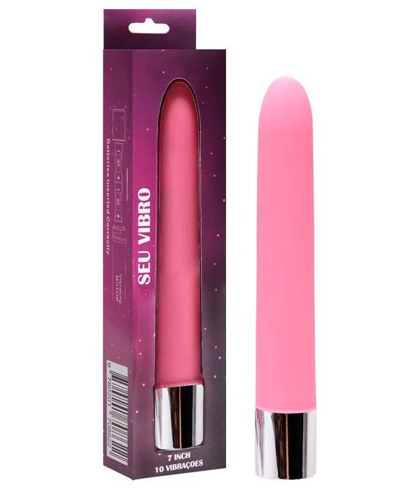 Vibrador Personal Com 10 Vibrações Aveludado 17,5 X 2,8cm - ROSA