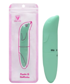 Vibrador Golfinho Toque Aveludado - VERDE