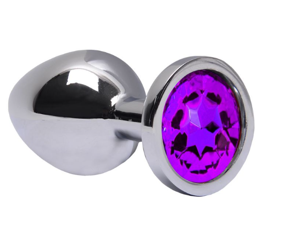 Plug Anal M Aço Brilhante - ROXO