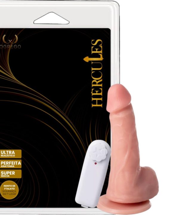 Prótese Vibrador Externo Com Escroto E Ventosa 15,5 X 3,7Cm