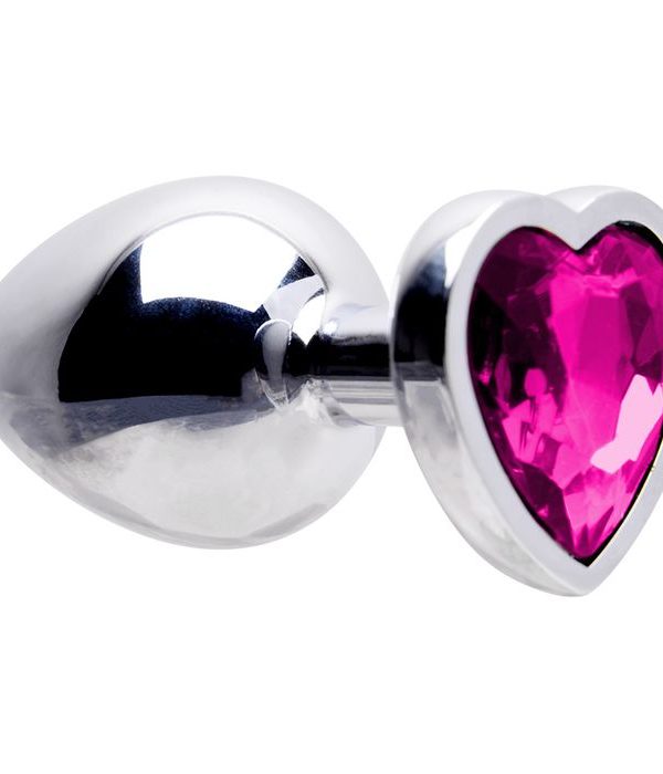 Plug Anal Aço Coração G 9 X 4Cm - PINK