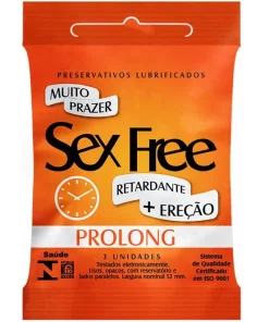 Preservativo Prolong Com 3 Unidades Sex Free