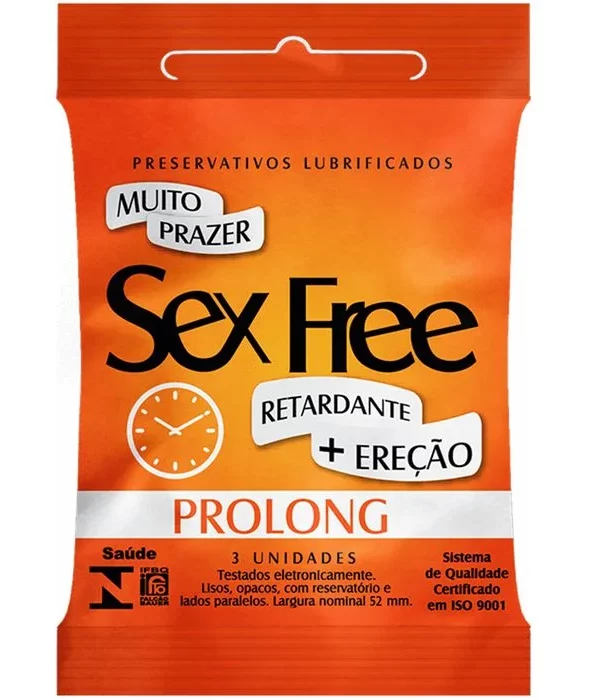 Preservativo Prolong Com 3 Unidades Sex Free