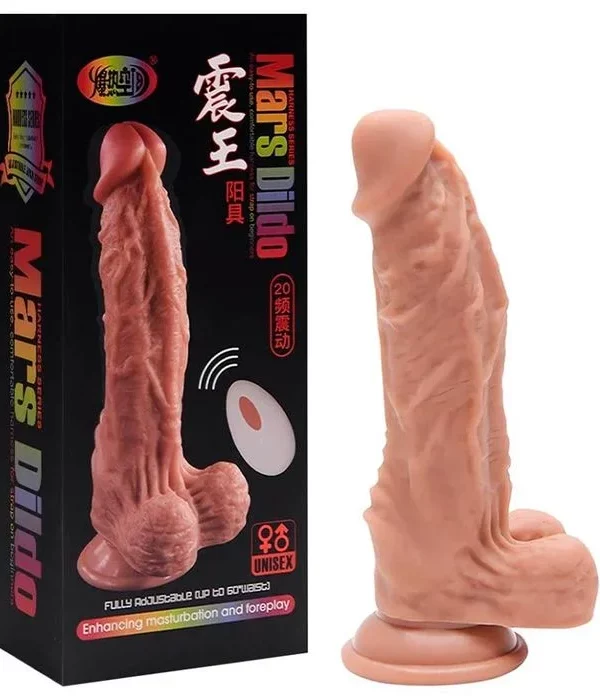 Pênis Realístico 20 Vibrações Mars Dildo 19,5Cm