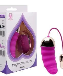 CÁPSULA VIBRATÓRIA TEXTURIZADA RECARREGÁVEL WIRELESS JUMP EGG WEE - ROSA