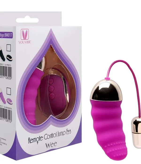 CÁPSULA VIBRATÓRIA TEXTURIZADA RECARREGÁVEL WIRELESS JUMP EGG WEE - ROSA