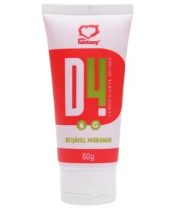 D4 Lubrificante Íntimo Beijável 60G - MORANGO