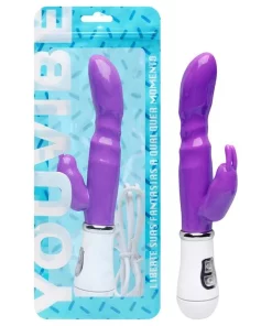 Vibrador Silicone Rabbit 8 Vibrações Usb - ROXO