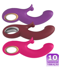 Vibrador com Alça e Bolinha Estimuladora de Clitóris - ROXO