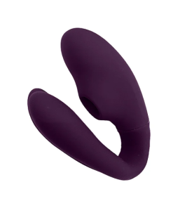 Vibrador de Casal Duplo com Sugador de Clitóris e Controle Remoto