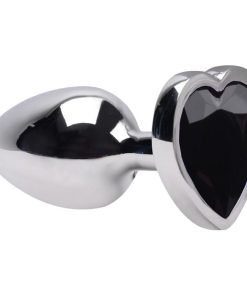 Plug Anal P Coração Aço 7 X 2,8Cm - PRETO