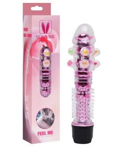 Vibrador Personal Sensor Com Pérolas - ROSA
