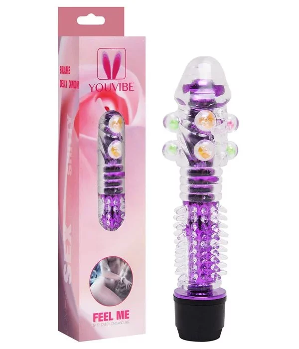 Vibrador Personal Sensor Com Pérolas - ROXO