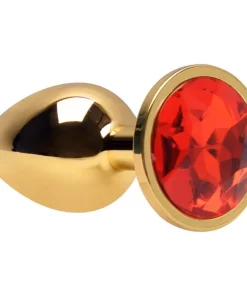 Plug Anal P Cônico Dourado 7 X 2,8Cm - VERMELHO