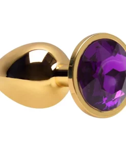 Plug Anal P Cônico Dourado 7 X 2,8Cm - ROXO