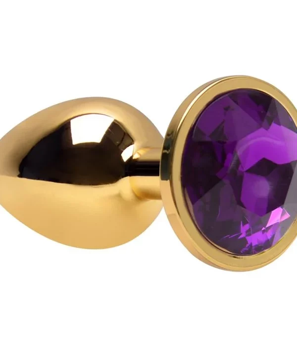 Plug Anal P Cônico Dourado 7 X 2,8Cm - ROXO