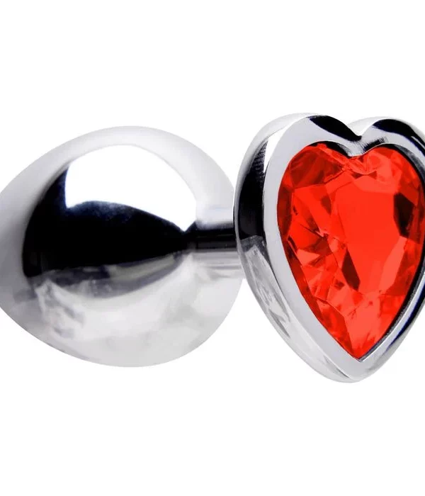 Plug Anal Aço Coração M 8 X 3,4Cm - VERMELHO