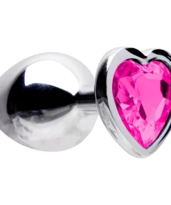 Plug Anal Aço Coração M 8 X 3,4Cm - PINK
