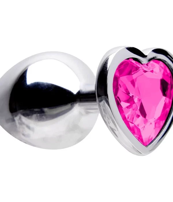 Plug Anal Aço Coração M 8 X 3,4Cm - PINK