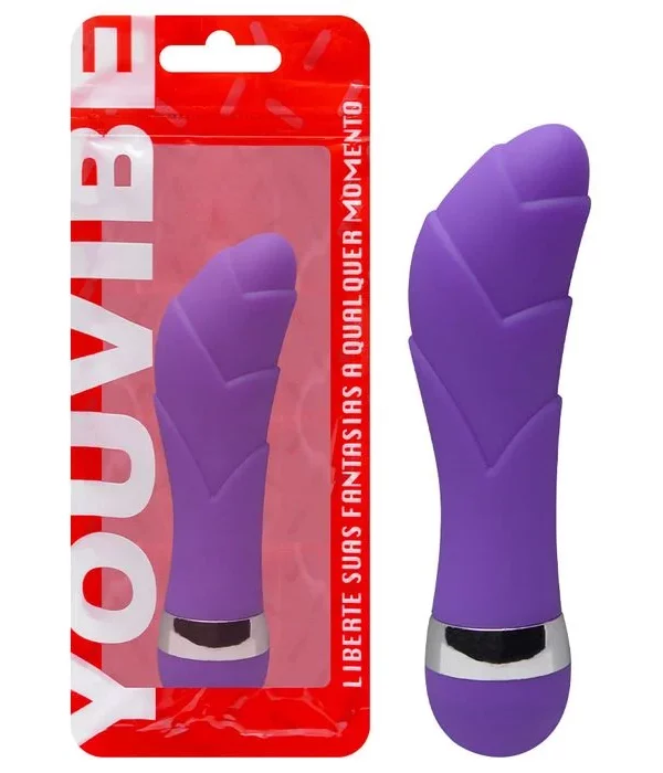 Vibrador Ponto G Aveludado 11,5 X 2,5Cm - ROXO