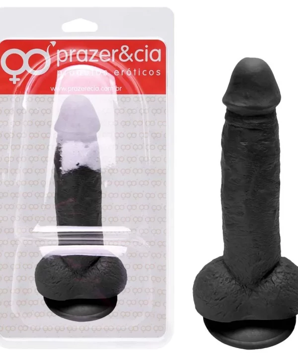 Pênis De Borracha Maciça 20,6 X 4,2Cm - PRETO