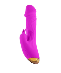 Vibrador Texturizado com Veias e Rabbit Estimulador de Clitóris