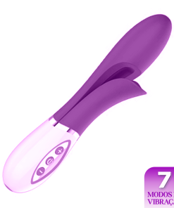 Vibrador com Estimulador Dobrável - ROXO