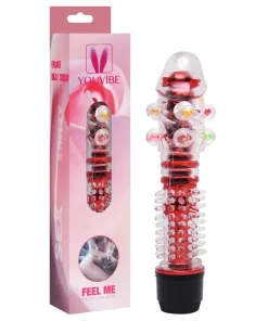 Vibrador Personal Sensor Com Pérolas - VERMELHO