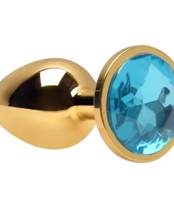 Plug Anal P Cônico Dourado 7 X 2,8Cm - AZUL CÉU