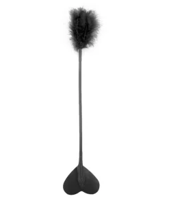 Chibata Coração Com Plumas 34Cm - PRETO