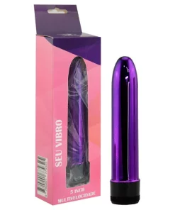 Vibrador Personal Cromado 13Cm - ROXO