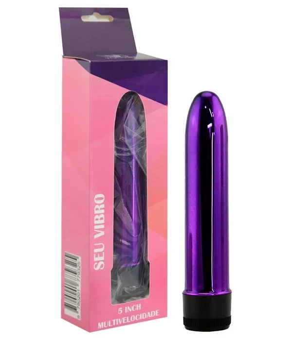 Vibrador Personal Cromado 13Cm - ROXO