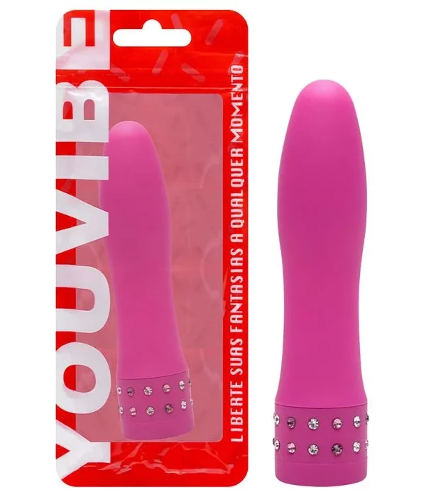 Vibrador Diamond Toque Aveludado 10 X 2,2Cm - PINK