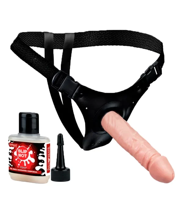 KIT CINTA COM PRÓTESE EJACULADORA 19X3,8CM + SLIP HOT