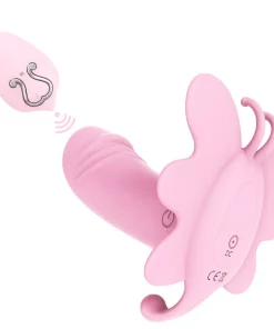 Estimulador clitoriano duplo em formato borboleta - ROSA