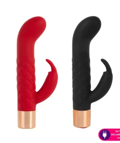 Vibrador ponto G com estimulador rabbit -  VERMELHO