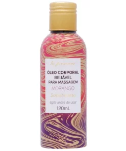ÓLEO DE MASSAGEM BEIJÁVEL 120ML - MORANGO